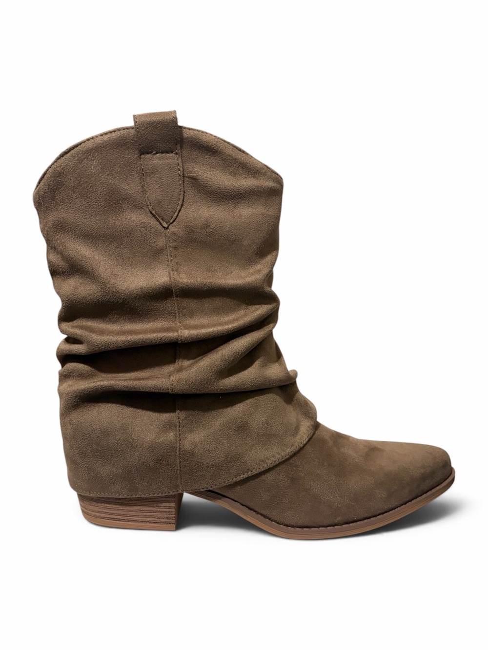 Girl Mia Women's Size 8.5 Slouch Suede Ankle Bootie - Brown